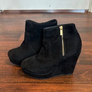 Black Wedge Ankle Boots